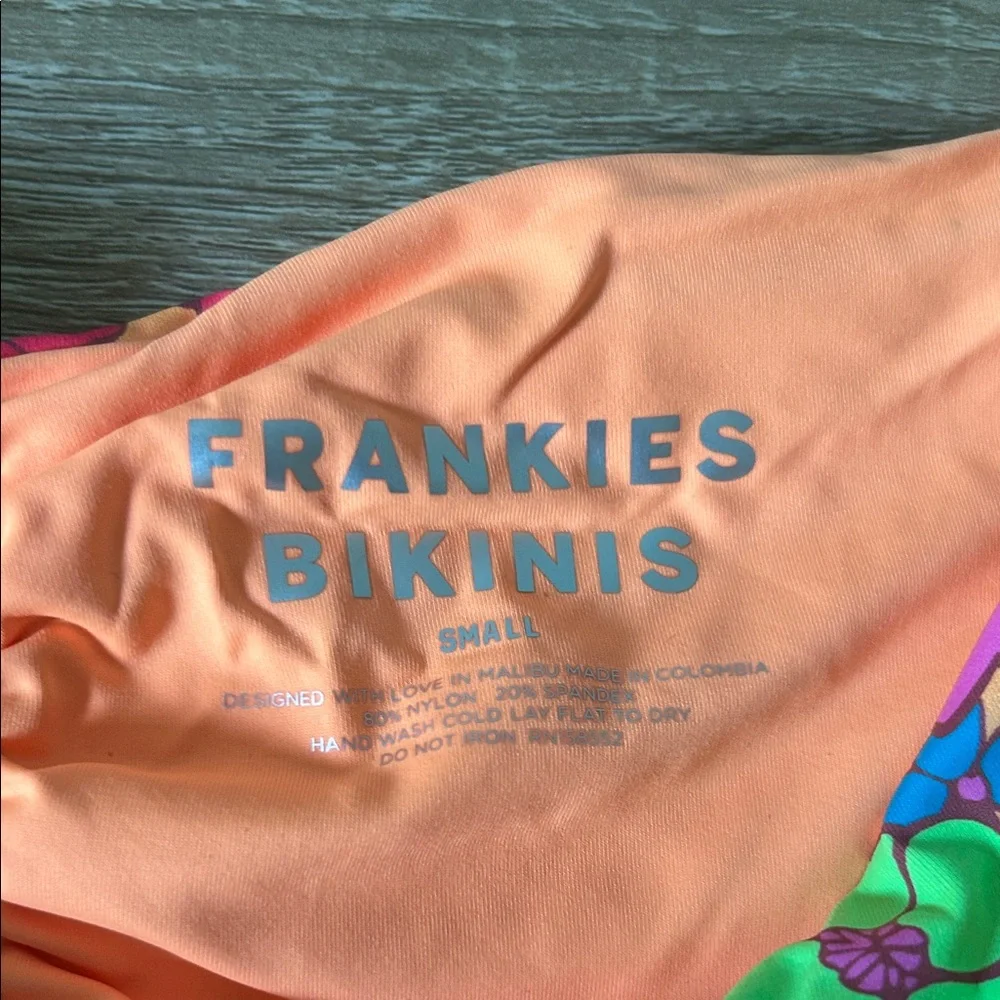 Frankie's Bikinis Floral Bikini Bottom - Orange and Pink